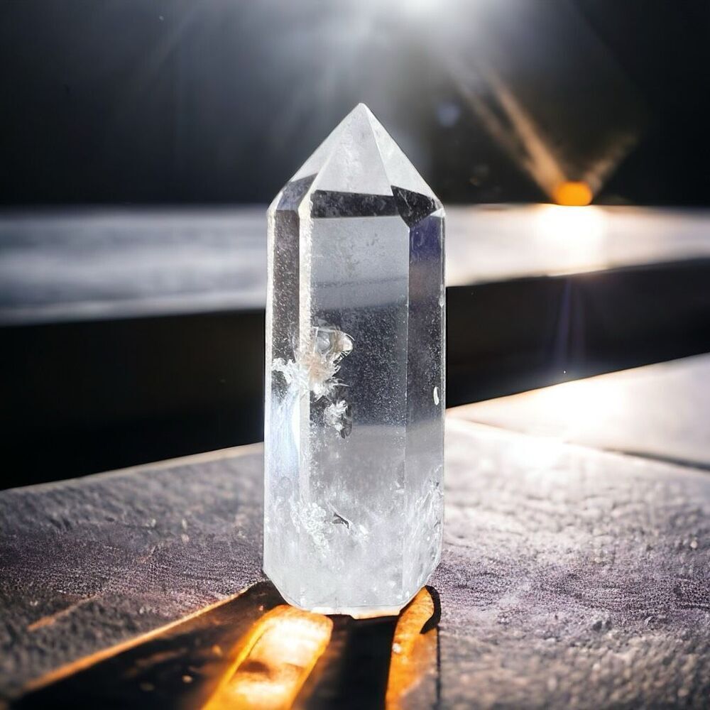 Clear Quartz Crystal Obelisk Meditation‎ Tower